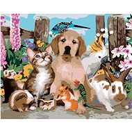 Painting by Numbers - Pets by the Fence (Howard Robinson), 40x50 cm, stretched canvas on frame - Painting by Numbers