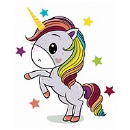 Painting by Numbers - Rainbow Unicorn, 40x50 cm, stretched canvas on frame - Painting by Numbers