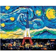 Maľovanie podľa čísel – Eiffelova veža podľa Vincenta van Gogha, 80 × 100 cm, napnuté plátno na rám - Maľovanie podľa čísel