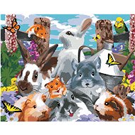 Painting by Numbers - Rodents in the Garden and a Cherub (Howard Robinson), 40x50 cm, off canvas on - Painting by Numbers