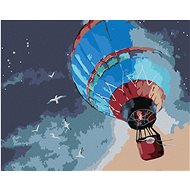 Painting by Numbers - Hot Air Balloon in the Night Sky, 40x50 cm, stretched canvas on frame - Painting by Numbers