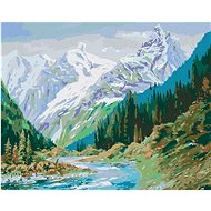 Painting by Numbers - Mountains in the Caucasus, 40x50 cm, stretched canvas on frame - Painting by Numbers