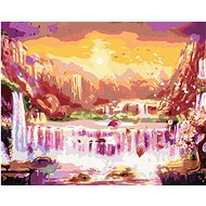 Painting by numbers - Japan waterfalls, 80x100 cm, stretched canvas on frame - Painting by Numbers
