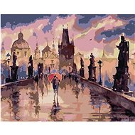 Painting by Numbers - Charles Bridge in the Rain, 80x100 cm, without frame and without turning off t - Painting by Numbers