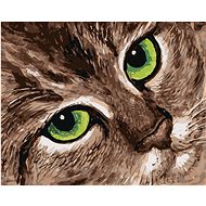 Painting by numbers - Cat and green eyes, 80x100 cm, without frame and without turning off the canva - Painting by Numbers