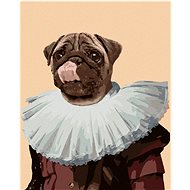 Painting by Numbers - Royal Dog - Pug, 80x100 cm, stretched canvas on frame - Painting by Numbers