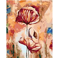 Painting by Numbers - Flowering Poppies, 80x100 cm, stretched canvas on frame - Painting by Numbers