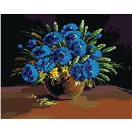 Painting by numbers - Bouquet of blue flowers, 80x100 cm, stretched canvas on frame - Painting by Numbers