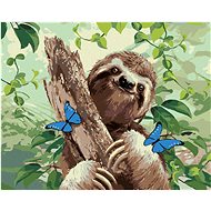 Painting by Numbers - Sloth and Butterflies (Howard Robinson), 80x100 cm, stretched canvas on frame - Painting by Numbers