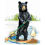 Painting by Numbers - Bear on a Boat (Holly Simental), 80x100 cm, stretched canvas on frame - Painting by Numbers