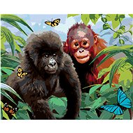 Painting by Numbers - Orangutan and the Little Gorilla (Howard Robinson), 40x50 cm, stretched canvas - Painting by Numbers