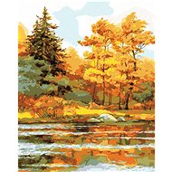 Painting by Numbers - Orange Oaks, 80x100 cm, stretched canvas on frame - Painting by Numbers
