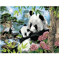 Painting by Numbers - Pandas and Wildlife (Howard Robinson), 80x100 cm, stretched canvas on frame - Painting by Numbers