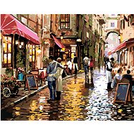 Painting by Numbers - Couple at the Café (Richard Macneil), 80x100 cm, stretched canvas on frame - Painting by Numbers