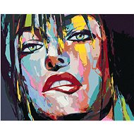 Painting by Numbers - Portrait of a Woman of Colour Temptation, 80x100 cm, stretched canvas on frame - Painting by Numbers