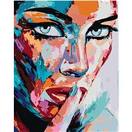 Painting by numbers - Portrait of a coloured woman, 80x100 cm, stretched canvas on frame - Painting by Numbers