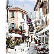 Painting by Numbers - A Walk Through a Café (Richard Macneil), 80x100 cm, stretched canvas on frame - Painting by Numbers