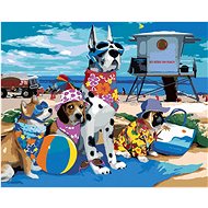 Painting by Numbers - Dogs on a trip to the beach (Howard Robinson), 80x100 cm, stretched canvas on  - Painting by Numbers