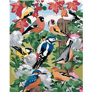 Painting by Numbers - Birds and White Flowers (Howard Robinson), 80x100 cm, stretched canvas on fram - Painting by Numbers