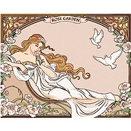 Painting by Numbers - Reproduction of Woman Garden of Roses (Alfons Mucha), 40x50 cm, stretched canv - Painting by Numbers