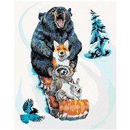 Painting by Numbers - Sledging Animals (Holly Simental), 80x100 cm, stretched canvas on frame - Painting by Numbers