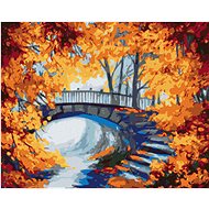 Painting by Numbers - Stairs in the Autumn Forest, 80x100 cm, stretched canvas on frame - Painting by Numbers