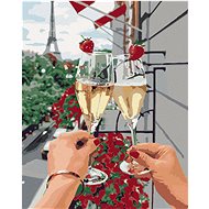 Painting by Numbers - Champagne in Paris, 80x100 cm, stretched canvas on frame - Painting by Numbers