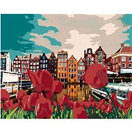 Painting by Numbers - Tulips in Amsterdam, 80x100 cm, stretched canvas on frame - Painting by Numbers