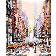Painting by Numbers - Streets in New York and Yellow Taxis (Richard Macneil), 40x50 cm, off canvas - Painting by Numbers