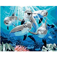 Painting by Numbers - Merry Dolphins (Howard Robinson), 40x50 cm, stretched canvas on frame - Painting by Numbers