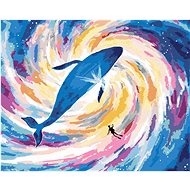 Painting by Numbers - Space Whale, 40x50 cm, stretched canvas on frame - Painting by Numbers
