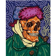 Painting by Numbers - Vincent van Gogh skull, 40x50 cm, stretched canvas on frame - Painting by Numbers