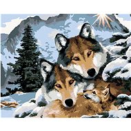 Painting by Numbers - Wolves and Winter Landscape (Howard Robinson), 40x50 cm, stretched canvas on f - Painting by Numbers