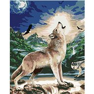 Painting by Numbers - Howling Wolf (Howard Robinson), 40x50 cm, stretched canvas on frame - Painting by Numbers
