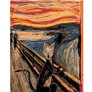 Painting by Numbers - Cry of the Cat - inspiration by E. Munch, 80x100 cm, stretched canvas on frame - Painting by Numbers