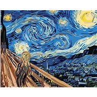 Painting by numbers - Cry on a starry night - inspiration by van Gogh, 80x100 cm, stretched canvas o - Painting by Numbers