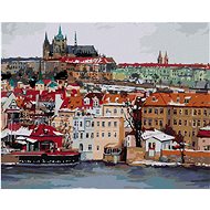 Painting by Numbers - Winter Prague Castle, 80x100 cm, stretched canvas on frame - Painting by Numbers