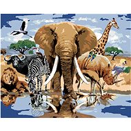 Painting by Numbers - Animals at the Oasis of Africa (Howard Robinson), 40x50 cm, stretched canvas o - Painting by Numbers