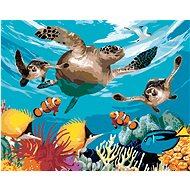 Painting by Numbers - Turtles and the Colorful Ocean (Howard Robinson), 40x50 cm, stretched canvas o - Painting by Numbers