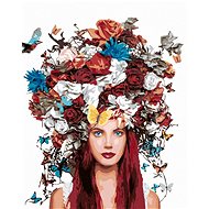 Painting by Numbers - Woman with Flower Crown, 40x50 cm, stretched canvas on frame - Painting by Numbers