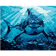 Painting by Numbers - White Shark (Howard Robinson), 40x50 cm, unframed and without canvas shut off - Painting by Numbers