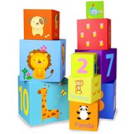 Teddies Kubus pyramid puzzle square cardboard 10pcs - Motor Skill Toy
