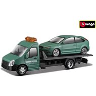 Bburago 1:43 Tow Truck + Ford Focus ST green - Metal Model