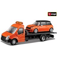 Bburago 1:43 Tow Truck + Mini Copper S orange - Metal Model
