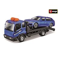 Bburago 1:43 STR FIRE Flatbed Tow Truck, w/Audi A6 Avant - Metal Model