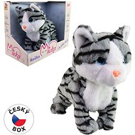 Battery operated cat Micka, reacts to sound, 26 cm - Soft Toy