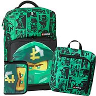LEGO Ninjago Green Optimo Plus - school backpack, 3 piece set - School Backpack
