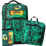 LEGO Ninjago Green Maxi Plus - iskolatáska, 3 részes szett - Iskolai hátizsák