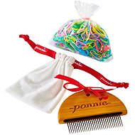 Ponnie Comb with Rainbow-Coloured Rubber Bands - Ride On Horse Accessory