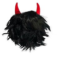 Guirca Wig Devil black with horns and hair - Nicholas, Christmas - Wig